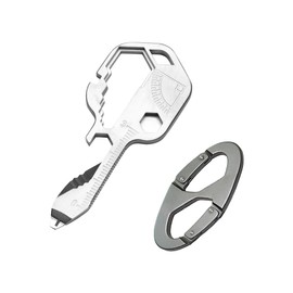 1 x 24-in-1 Multi Tool Key, Key-Shaped Stainless Steel Pocket Tool, Multifunctional Key Tool, Outdoor Multitool, for Bottle Opener, Screwdriver, Ruler