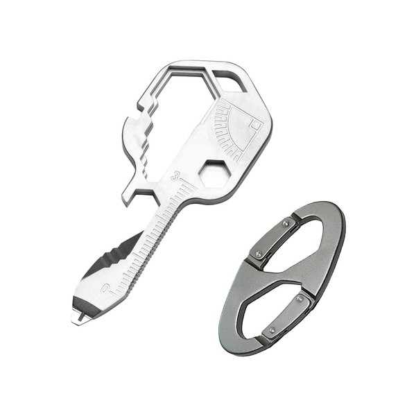 1 x 24-in-1 Multi Tool Key, Key-Shaped Stainless Steel Pocket