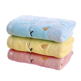Lovelegis 3 Piece Bathroom Towel Set Microfibre Yellow Pink and Light Blue Size 47 x 26 x 1 cm for Kids Baby Gift Idea