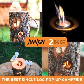 KABIN Timber Torch - Portable Instant Mini Firewood Campfire Logs - Kiln Dried Firewood Self-Maintained Long Burning Sustainable Fire Wood for Fire Pit Indoor Fireplace - Solo Starter Ready to Use