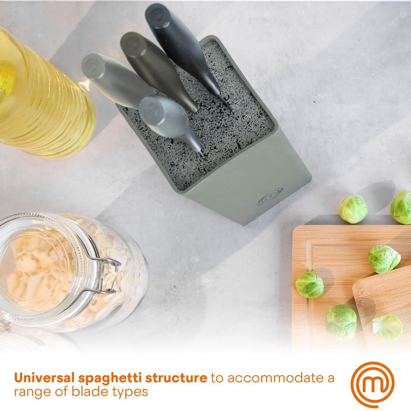 MasterChef Knife Block Set of 6 Kitchen Knives, Extra Sharp