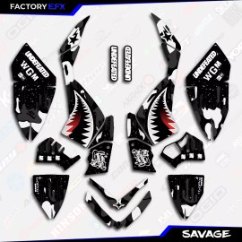 Factory EFX Black White Savage Camo Racing Graphics kit fits 06-08 Polaris Outlaw 450 525