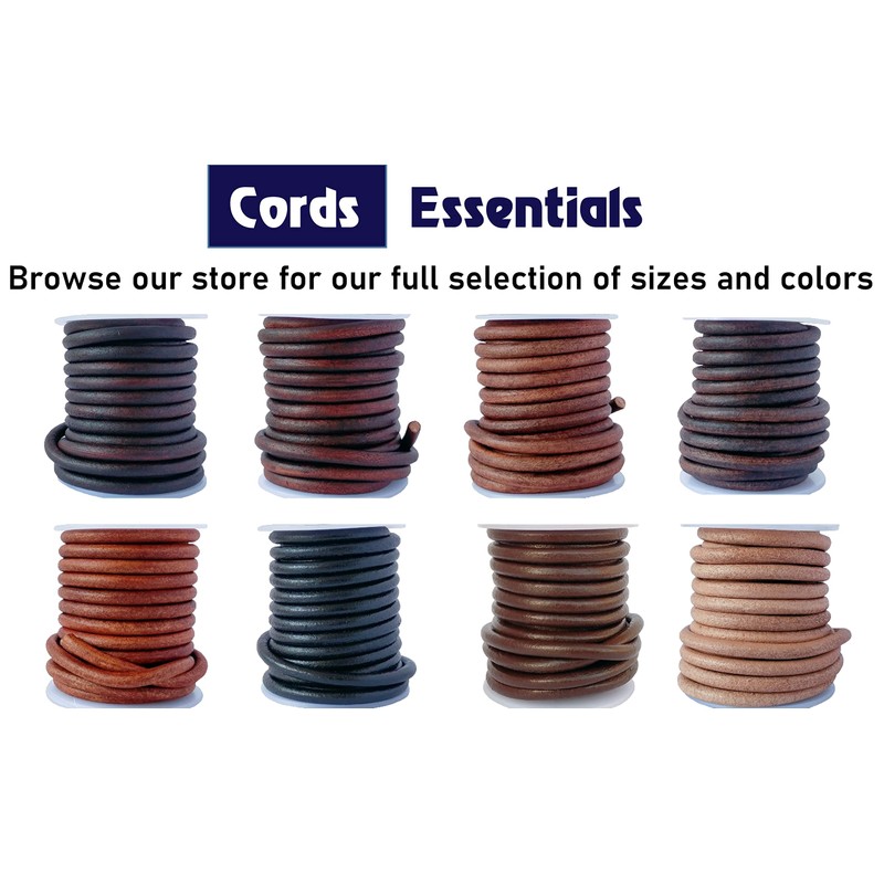 Cords Essentials Cordón redondo de piel de 5 mm, natural