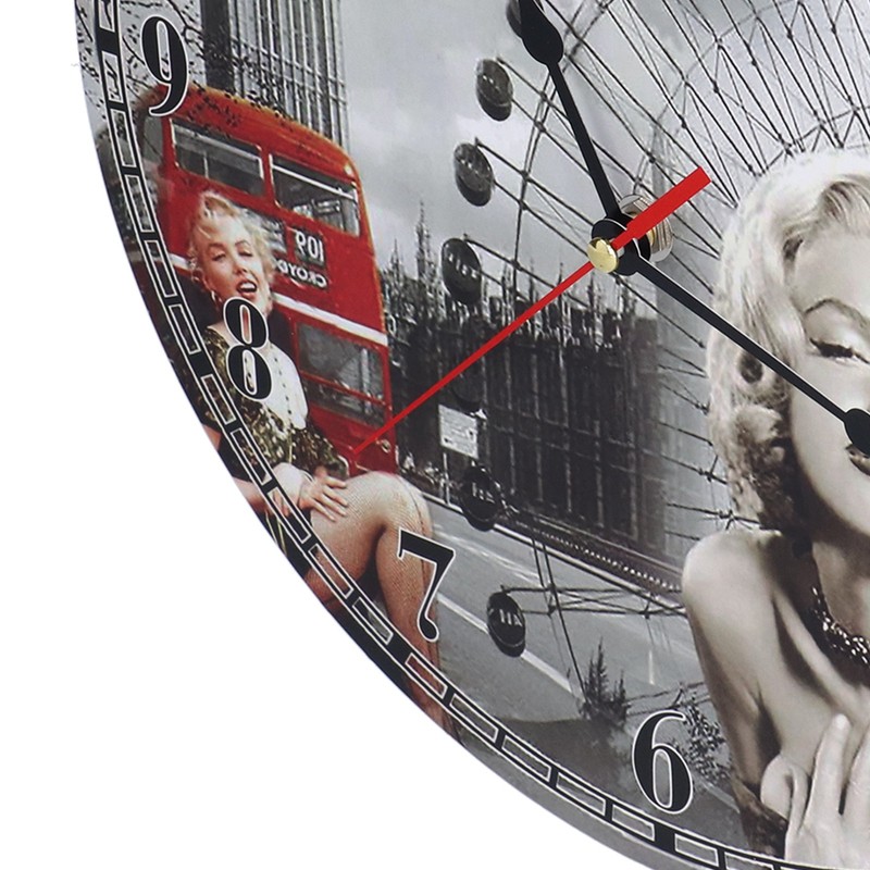 Wall Clock Antique Non Ticking Round Wall Clock Wooden Arabic
