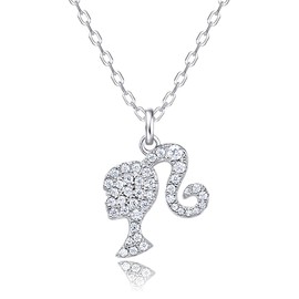 Necklace for Women Cubic Zirconia White Gold Color Pendant Necklace Birthday Gifts for Women Mom Her CZ Fashion Jewelry Choker Chain Anniversary Mother's Day Jewellry Collier Bijoux Gift