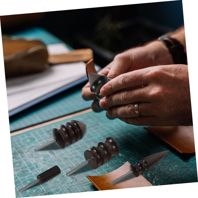 OSALADI 5Pcs Leather Burnishing Tool Edge Burnisher Rods for Polishing