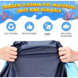 Splash Pad for Kids and Dogs, 107" Extra Large Splash Pad for Kids, Non Slip Thicken Sprinkler Dog Pool Summer Outdoor Water Toys for Backyard