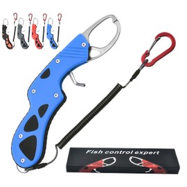 LIUSHUYAN Fish Grip, Stainless Steel & Polypropylene, Rust Resistant, Lightweight, 5.6 oz (160 g), Compact Design, Load Capacity 55.1 lbs (25 kg), Carabiner, Spiral Cord, For Saltwater Fishing, Pond