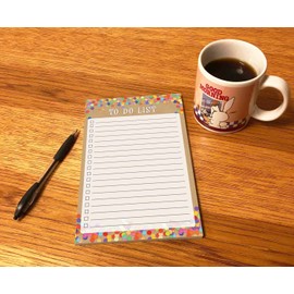 Stonehouse Collection Colorful Confetti To Do List Notepad with Magnet - 8.5" x 5.5" - Grocery, Shopping, Daily Tasks List (Colorful Confetti)