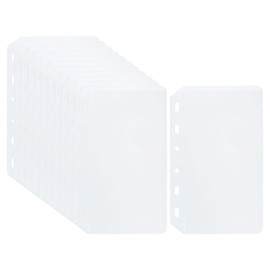 PATIKIL A7 Binder Pockets, 12 PVC 6 Ring Binder Pouch Folders, Photo Cards, Invoice Documents, Waterproof Filing Storage Loose Leaf Bags for 6 Ring Note Binders, Clear