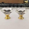 30mm Crystal Glass Door Knobs Diamond Cut Drawer Pull Handles