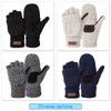 OMECHY Winter Knitted Fingerless Wool Gloves Thermal Insulation Warm Convertible