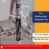 6-Piece Combination Drill Bit Set, HSS Bit Set, 3-in-1 Drill