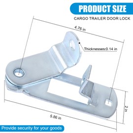 Trailer Cam-Action Hasp Lock Mechanism - Enclosed Trailer Door Latch - Cargo Trailer Door Latch Hasp Keeper for Ramp Padlock Race Bar Lock Handle Enclosed Car Hauler