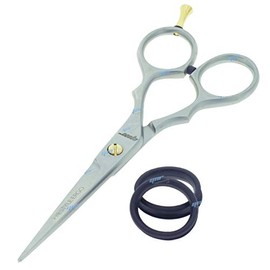 YNR Professional Hairdressing Straight Scissors Hair Cutting Scissors Shears for Barber Salon - 5.5" Overall Length with Adjustment Tension Screw 100% Stainless Steel (Silver)