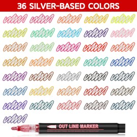 AOMEES Glitter Pencils Magic Pens Special Christmas Gifts Ideas: 36 Outline Magic Marker Pens Set, Birthday Christmas Gifts Teens Girls 4-12 Years Old Craft Supplies