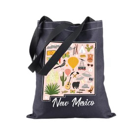 BLUPARK Mexican Pride Tote Bag Latina Gift New Mexico Travel Shopping Bag New Mexico Souvenir Gift, New Mexico-bk, One Size, Retro