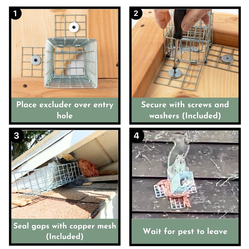 Excluder One Way Squirrel and Rodent Trap - Control Mice,
