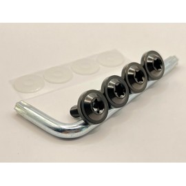 Kuroobaa Car License Plate Bolt, Titanium License Plate Frame, Car License Plate Cover, Holder, Titanium Alloy, Anti-theft Screws, M6, Set of 4 (Black)