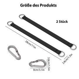 Cfcyhla Pack of 2 Hammock Attachments, Tree Swing Strap, Swing Hanging, 2 x 29 cm Hammock Straps with 2 Heavy Duty Carabiners and D-Rings, for Swing Attachment Hammocks