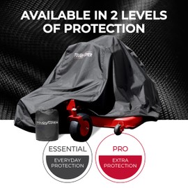 Tough Cover Zero Turn Mower Cover - 600D Marine Grade Fabric, Black, Waterproof & Drawstring Strap, Riding Lawn Mower Cover with UV, Dust, Rain & Snow Protection