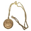 AA Alcoholics Anonymous Medallion Chip Holder Necklace 24 Gold Tone