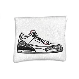 Mallet Headcover Putter Cover for Odyssey 2 Ball Tailor Made Spider Putter Shoe Pattern (White)