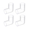 sourcing map 4Pcs Clear Elbow Fitting, 20mm/0.79" 2 Way Acrylic