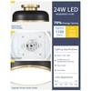 kudos Ceiling Light, 16-inch LED Flush Mount Ceiling Light, Black