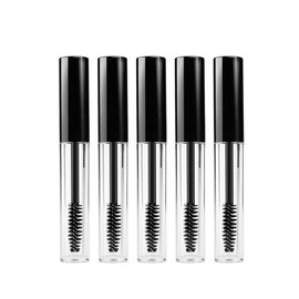 AIMALL 10ML Portable Eyelash Tube Empty Mascara Cream Vial Container Travel Bottle, Clear Plastic Makeup Tube for DIY Mascara