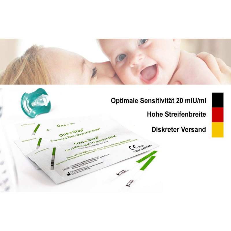 30 One+Step Ovulationstests mit optimaler Sensitivität - Eisprung Teststreifen