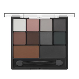 Professional Smokey Eyeshadow Palette For Women - Matte, Long Lasting & Highly Pigmented Black Eyeshadow Makeup With Waterproof Formula & Dual-Ended Applicator