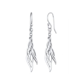 Elli Women's Earrings Leaves Boho Festival in 925 Sterling Silver, Sterling Silver, None