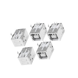 Partuto USB Type-B Female Right Angle PCB Mount Jack Socket (Pack of 5) Replacement