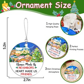 Neighbor Gifts Christmas Ornaments 2024 Christmas Tree Decoration Ceramic Ornament Birthday Gifts for Neighborhood Friends Women Christmas Decorations Indoor Vintage Christmas Decor