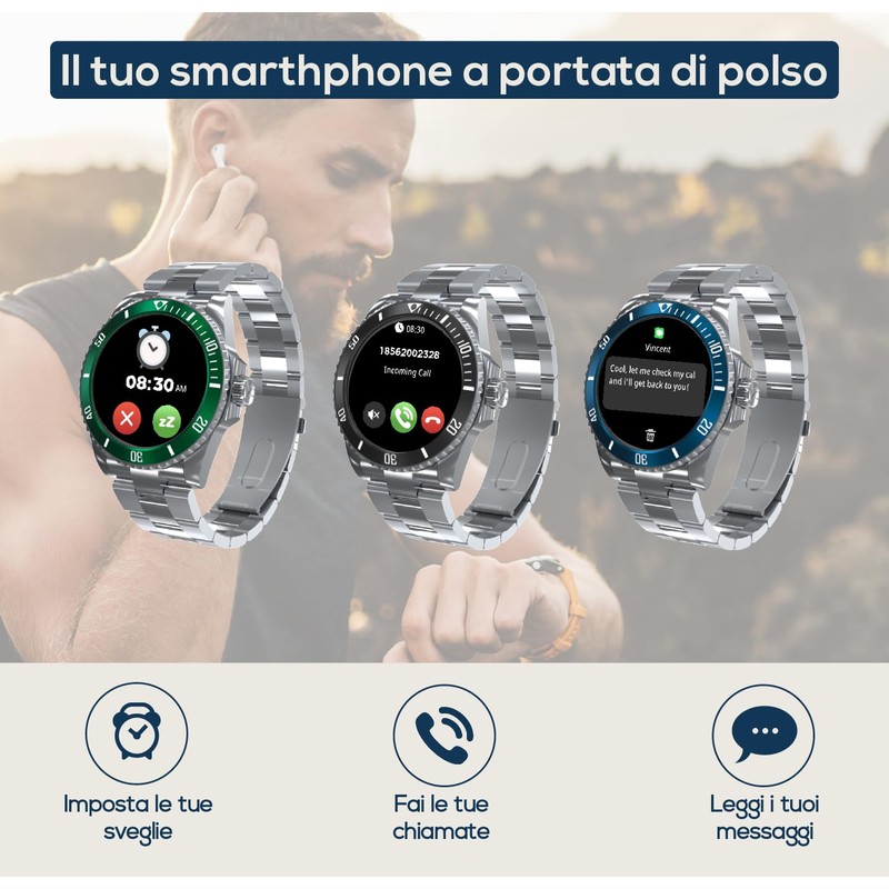 TECHMADE Niah Neptune Men's Smart Watch Luxury Digital Smartwatch -