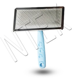 NTEK Self-Cleaning Slicker Brush for Dogs and Cats | Comb for Grooming Long and Short Haired Dogs, Cats, Rabbits | Dog and Cat Brush Grooming Comb | Self-Cleaning Pet Brush (MEDIUM, BLUE)