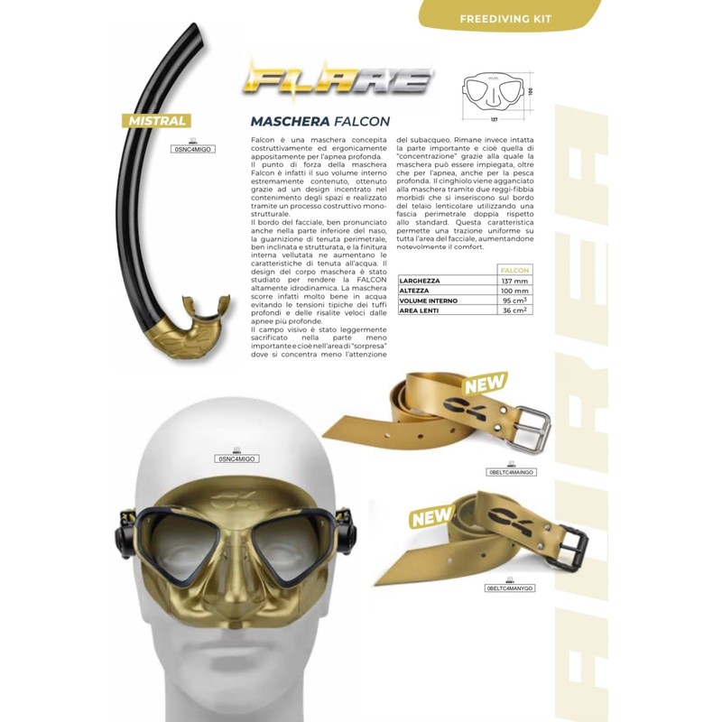 C4 Marseillaise Underwater Leads Belt with Stainless Steel Buckle (Aurea,