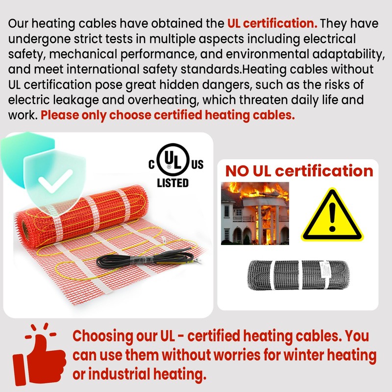 50 sqft HEATIT Warmmat Electric Radiant Self-adhesive Floor Heat Heating