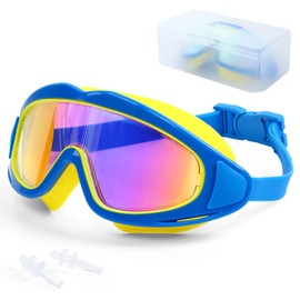 Gafas de Natación para Niños, Goggles para Niños, Gafas de Natación Antivaho y Antifugas, Anteojos de Natación Ajustables de Silicona, Protección UV, Adecuado para Niños y Niñas de 3 a 16 años