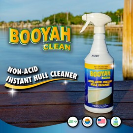 Booyah Clean Non-Acid Instant Hull Cleaner (Quart) – Removes Water and Scum Lines, Fish Blood, and Tannin Stains – Meets EPA Safer Choice Direct Release Criteria