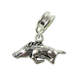 UniqueBeadsAndGifts Universal Arkansas Razorback Pig Charm