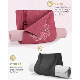 Gonex Yoga Mat Bag, Tote Bag with Multi Pockets for Women Men, Canvas Mat Carrier Take in Out Mat Easily for Pilates Travel Workout Office