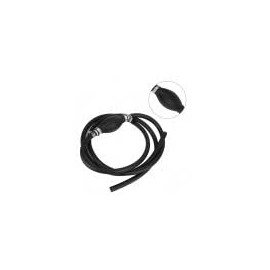 Fuel Line Assembly, Universal 3/8 Inch Marine Fuel Hose Line with Primer Bulb Steel Hose Clamps Rubber Hose Outboard Hand Primer Bulb Fit for Marine Boat RV