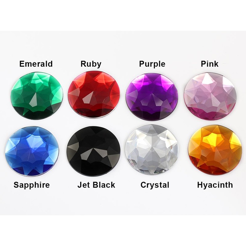 Allstarco 50mm (2") Large Red Ruby Round Flat Back Acrylic