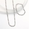 HSWYFCJY Figaro Kette Halskette Armband für Damen Herren Silber Edelstahl