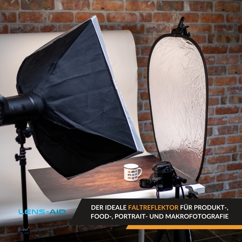 Lens-Aid 60 x 90 cm Folding Reflector 2-in-1: Foldable Photography