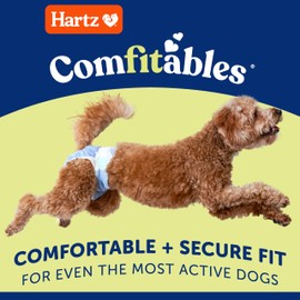 New! Hartz® Comfitables® Disposable Dog Diapers, Size XXS 42 count, Comfortable & Secure Fit, Easy to Put On, Super Absorbent Male and Female Diaper