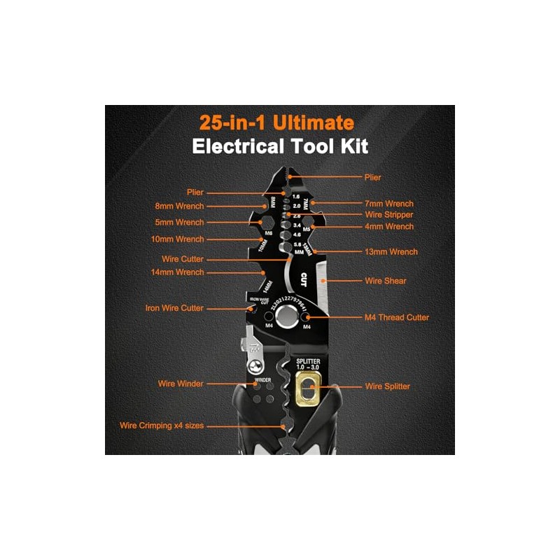25-in-1 Multifunctional Wire Stripper - Professional Wire Stripper Tool for