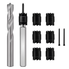 Treki Pack of 10 Welding Point Drill Bits for Cordless Screwdrivers HSS Spot Welding Cutter with 8 mm/9.5 mm Crowns, Welding Point Cutter with Spiral Drill for Removing Welding Point